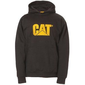 Caterpillar Child's Yellow Trademark Logo Black Pullover Hoodie size 14/16 L